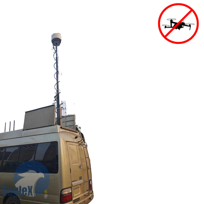 5KM Sistema contra drones 30MHz-6GHz Solución de interferencia de FPV de UAV