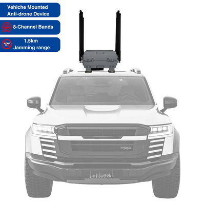 Cuadro de interferencia magnética anti-drones montado en el vehículo con bandas de 8 canales para interferencia de drones FPV