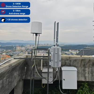 2.4 GHz, 5.8 GHz Ataque Drone Jammer Detección de interferencias Fpv al aire libre fija Todo en uno con Drone Control Control System