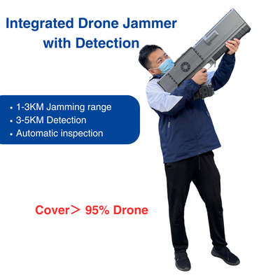 3KM Drone Jammer con detector de detección de 5KM 900MHz 1.5GHz 2.4GHz 5.8GHz Jammer Gun todo en uno