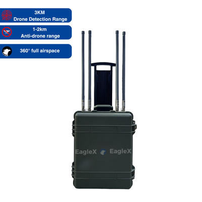 Drone móvil portátil con detector de detección de 3 km y sistema de bloqueo de 2 km Drone anti FPV
