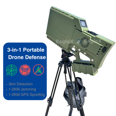 Disparador de drones GPS portátil con detección y interferencia, dispositivo portátil de defensa de drones portátil FPV