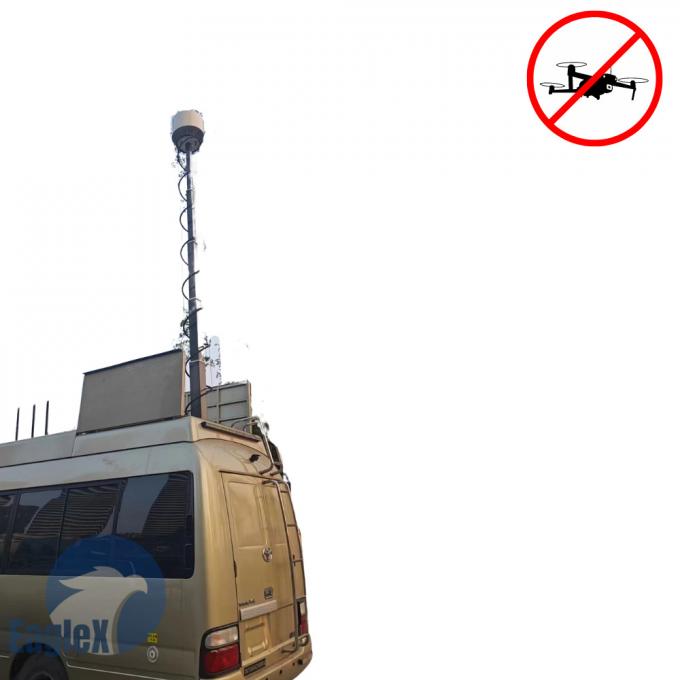 5KM Sistema contra drones 30MHz-6GHz Solución de interferencia de FPV de UAV 0